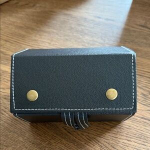 Black Leather Eyeglasses Box